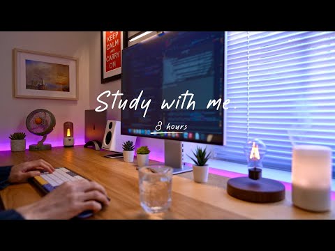 8-Hour Study with Me | Pomodoro Timer, Lofi Relaxing Music | Day 114