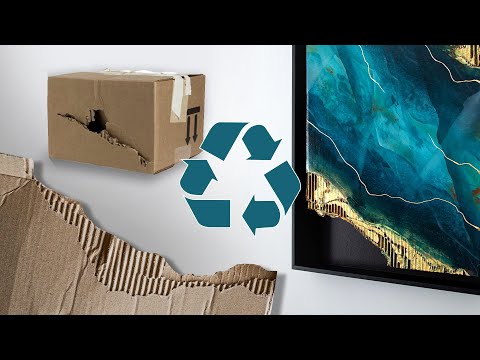 FROM TRASH TO TREASURE | Abstract art painting on cardboard | art upcycling