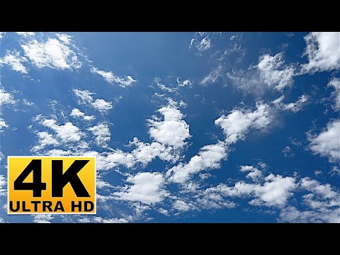 Blue Sky and Clouds Screen Saver (No sound) 2 Hours 4K UHD