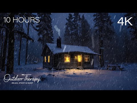 Blue Night Blizzard |Howling Wind & Blowing Snow Ambience in 4K | RELAX | STUDY | SLEEP | GAME