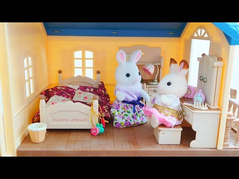 シルバニアファミリー カーポートのある青い屋根のお家 sylvanianfamilies calicocritters 森林家族