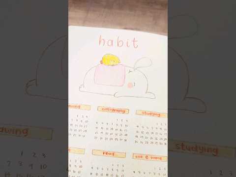 August Habit Tracker | ASMR #art #asmr #bujo #bulletjournal #bujosetup #drawing #molangandpiupiu