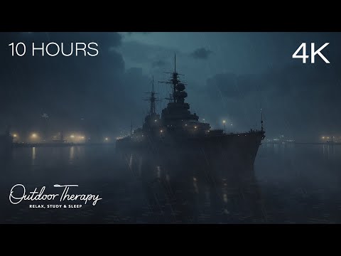 Battleship in the Storm | Thunderous Portside Relaxation | Rain, Wind & Water Sounds for Relaxation