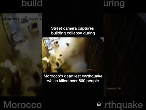 CCTV footage shows the moment the devastating earthquake hit Morocco. #earthquake #Morocco