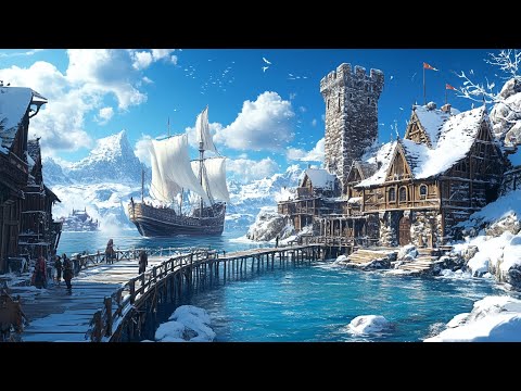 Relaxing Medieval Music: Magical Winter Harbor | Music for Sleep, Concentration, Work