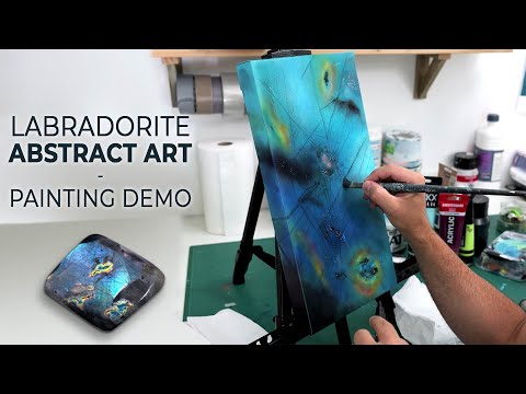 Abstract Art Demo | Painting a Multicolor Labradorite