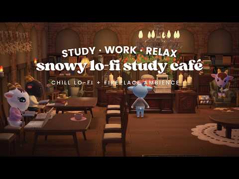 Snowy Lo-fi Study Café 📖 1 Hour Chill Lo-fi No Mid Ads to help you focus 🎧 Studying Music | Work Aid