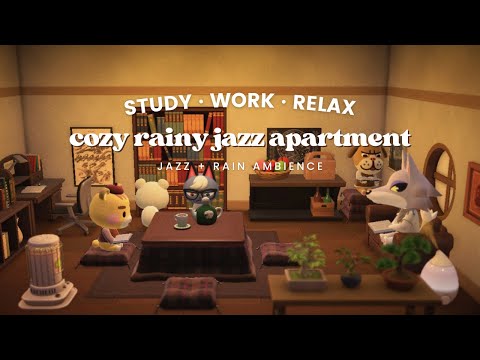 Cozy Rainy Jazz Apartment Study Session 📚 1 Hour Jazz No Midroll Ads ☕ Studying Music | Work Aid 🎧