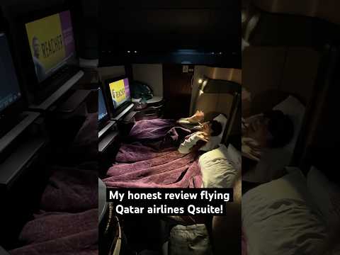 My honest review flying in Qatar Airlines Qsuite!￼ #Foodie #Travel #Shorts #Luxury #qatar￼