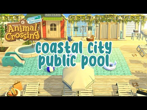 COASTAL BEACH CITY POOL | Speed Build | ACNH