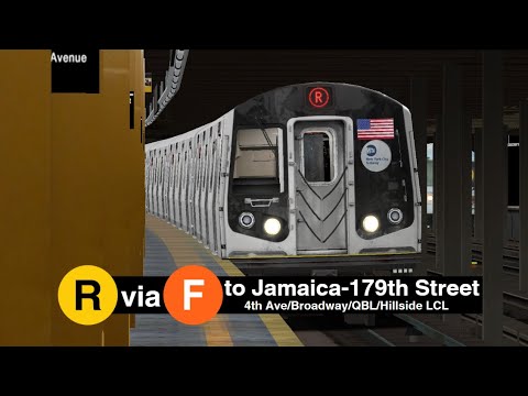 OpenBVE (R160A Alstom) R Train from Bay Ridge-95th Street to Jamaica- 179th Street via Hillside LCL