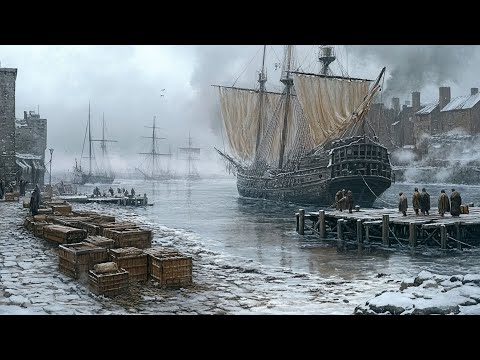 Relaxing Winter Medieval Music: Winter Harbor Fantasy | Music for Sleep, Concentration, Work