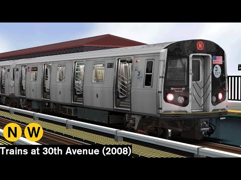 OpenBVE Virtual Railfanning: N and W Trains at 30th Avenue (2008)