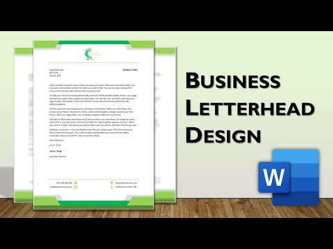 How to Create a Business Letterhead in Microsoft Word | Letterhead Template Design