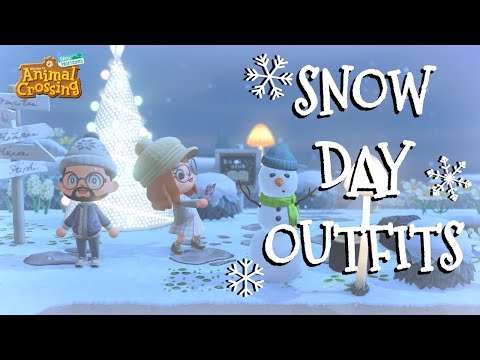 WINTER SNOW DAY OUTFITS in ACNH! // Animal Crossing: New Horizons Pro Designs and QR Codes