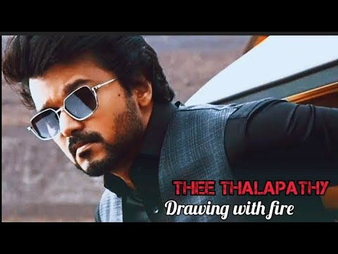 thee thalapathy drawing with fire🔥/the wall of art