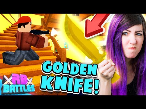 GET THE GOLDEN KNIFE AGAIN AND WIN THE ROBUX! (Roblox Battles)