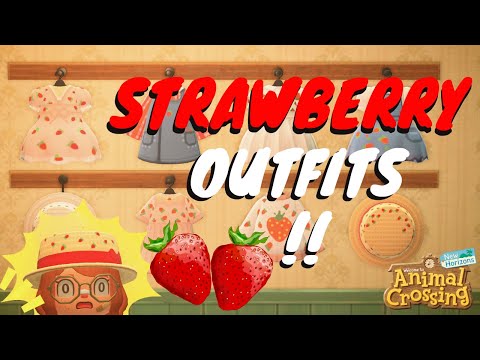 STRAWBERRY OUTFIT DESIGNS IN ACNH!! // Animal Crossing: New Horizons Pro Designs and QR Codes!