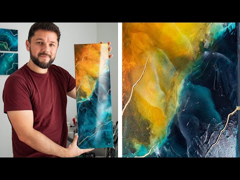 A PALETTE-KNIFE TO MAKE YOUR ART SHINIER? | abstract mineral art demo