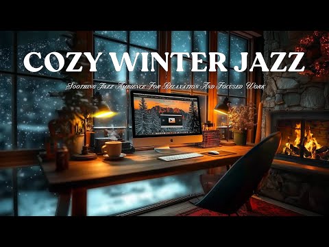 Cozy Winter Jazz & Coffee by the Fireplace – Soothing Jazz Ambience for Relaxation and Focused Work