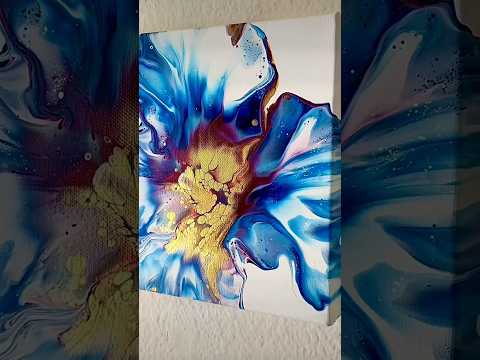 Blue flower & it’s sooo shiny 🌸🩵 #shorts #fluidart #acrylicpouring #artcollector #emotionalart