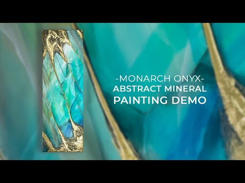 Teal abstract mineral art | painting DEMO | relaxing