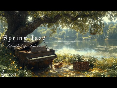 Tranquill Jazz In Spring Lakeside |  Smooth Jazz Piano Music for Relaxing, Studying, Working