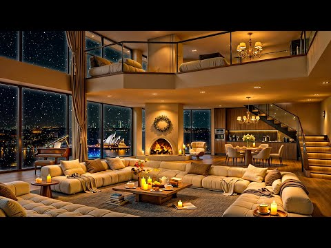 Winter Jazz Music in Luxury Apartment Ambience ❄ Smooth Jazz Saxophone Music for Relax & Deep Sleep