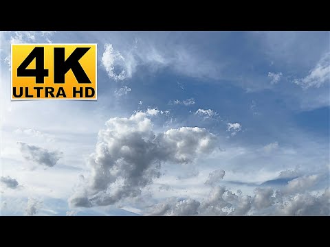 Blue Sky and Clouds Screen Saver (No sound) 2 Hours 4K UHD