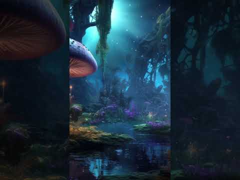 Dreaming in the mystical hues of the mushroom forest 🍄🌙🎶 #shorts #meditationmusic #sleepsounds