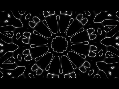 1-Hour Black & White Neon Kaleidoscope | Relaxing 4K Screensaver for Stress Relief & Eye Relaxation