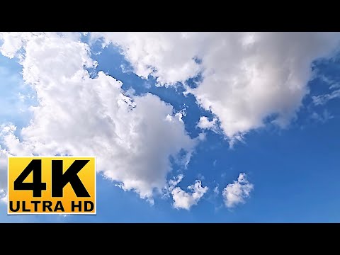 Blue Sky and Clouds Screen Saver (No sound) 2 Hours 4K UHD