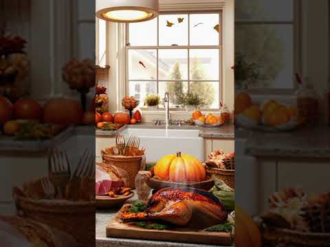 Thanksgiving Dinner Ambience, Cooking & Kitchen Sounds #shorts #thanksgiving #thanksgivingambience