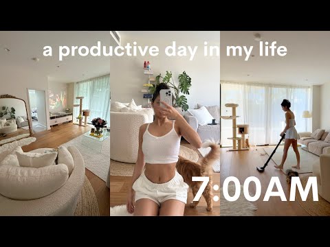 7AM morning routine + a productive day in my life | pilates, apartment cleanup, spa day, family time