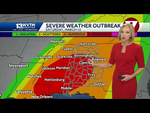 Risk for severe weather across Alabama upgraded on Saturday