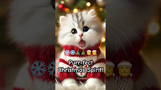 Cutest Christmas Kitten Ever! 🐾🎅 #festivevibes #catvideos #meowychristmas