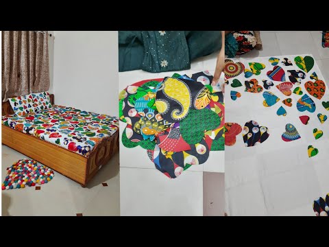 Old Clothe reuse into heart Shape carpet ||bed Sheet - home useful