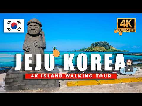 4K Jeju Island Walking Tour 🌴 Beach & Green Tea Fields - Relaxing Walk in Korea 🇰🇷 4K HDR 60fps