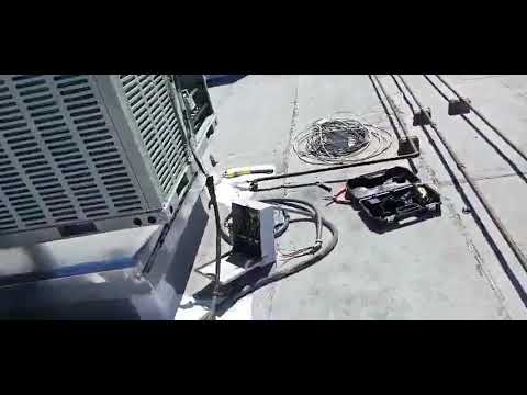 install commercial package unit on the rooftop with my crane!