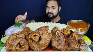 HUGE SPICY MUTTON CURRY, PULAO, MUTTON GRAVY,  LEMON, SALAD MUKBANG ASMR EATING SHOW | BIG BITES |