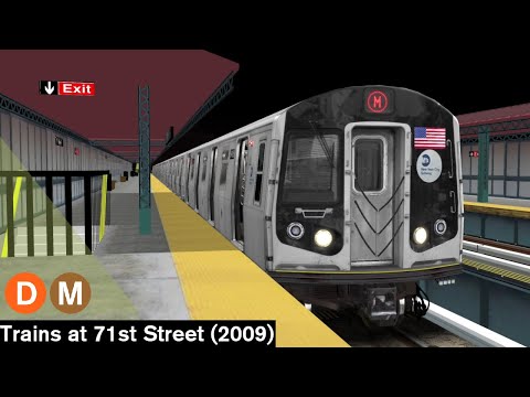 OpenBVE Virtual Railfanning: D and M Trains at 71st Street (2009)