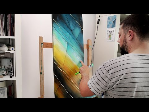 TWO TONES ABSTRACT ART | Labradorite inspired | painting demonstration