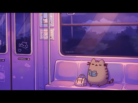 Pusheen's Spring Train Lofi 🚂✨ Cozy Chill Beats for Relaxing & Studying 🎵 Chill Hop Beats 🎧