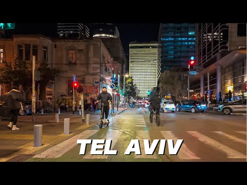 Night Bike Ride in Tel Aviv, Israel, 2025