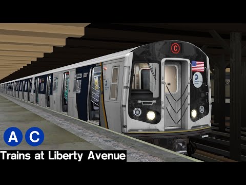 OpenBVE Virtual Railfanning: A and C Trains at Liberty Avenue