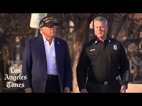 Trump lands in Los Angeles, greeted by Newsom, to survey damage