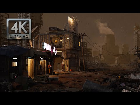 The Wasteland, Fallout Inspired Night Ambience, Soothing Wind Sounds & Relaxing Solitude