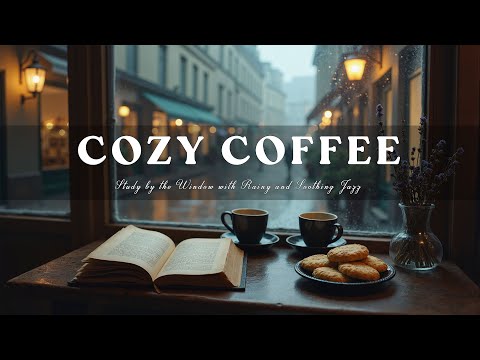 Study by the Window with Rainy and Soothing Jazz – Cozy Coffee Shop Ambience for Studying & Focus