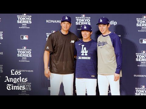 Shohei Ohtani, Roki Sasaki and Yoshinobu Yamamoto talk Dodgers playing in Tokyo