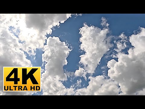 Blue Sky and Clouds Screen Saver (No sound) 2 Hours 4K UHD